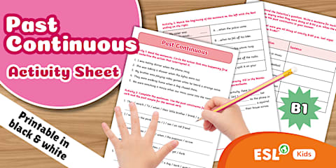ESL Past Continuous and Past Simple Ghost Story [Kids, A2-B1]
