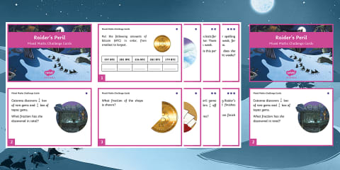 Fractions Word Problems QR Code Challenge Cards