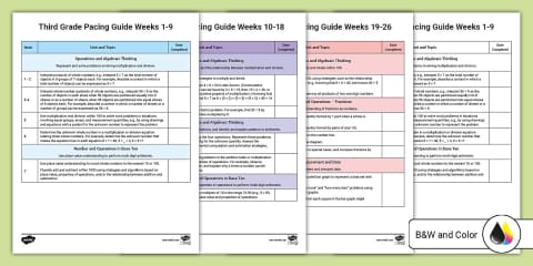 Third Grade Common Core Math Standards Teacher Checklist
