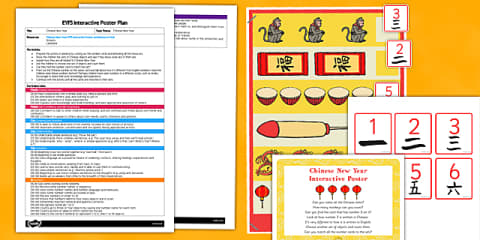 Chinese New Year EYFS Interactive Poster and Resource Pack 4xA4