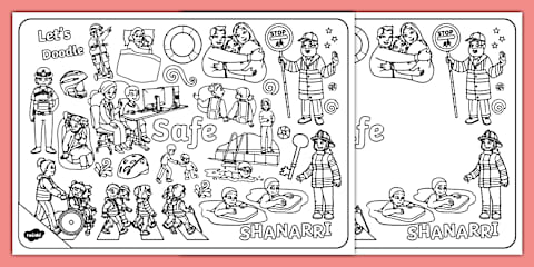 Responsible Wellbeing Indicator Let's Doodle About SHANARRI Colouring Pages
