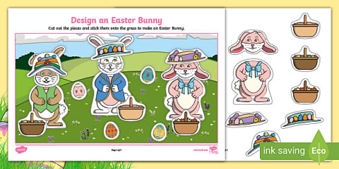 Cut Rabbits Easter Easter Bunny Face Cutting Skills Activity
