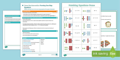 Year 6 Maths Same-Day Intervention Plan: Solving Two-Step Equations