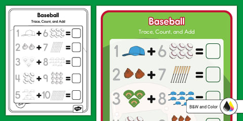 Baseball 1-5 Number Sequencing Puzzles
