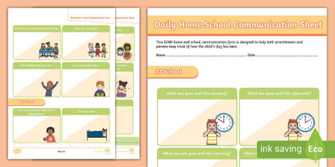 Home School Communication Book Primary Parent Comment