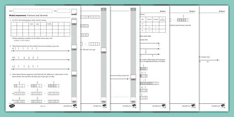 Year 6 Fractions and Decimals Assessment Sheet