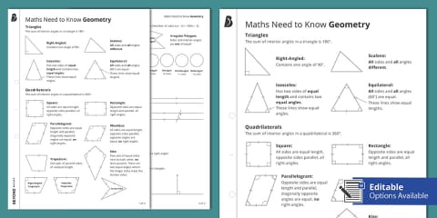 Geometry Vocabulary Word Search