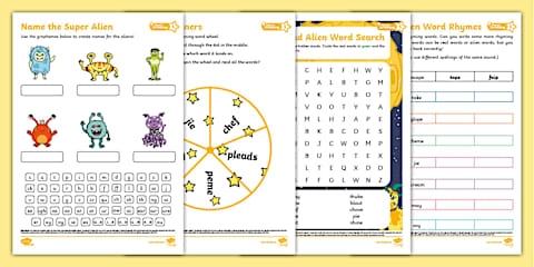 Phonics Screening Level 3 Real and Alien Words Interactive Display Pack