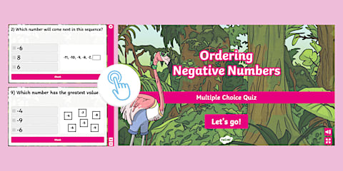 Negetive Math Trivia Negative Integers Multiple Choice Maths Quiz - KS2 Revision