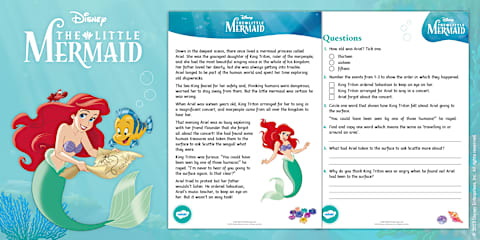 KS1 The Little Mermaid Reading Comprehension Activity