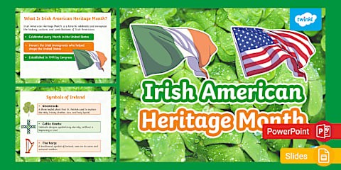 Irish American Heritage Month PowerPoint & Google Slides for 3rd-5th Grade