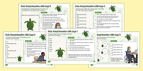 Turtle Logo Shape Coding Posters