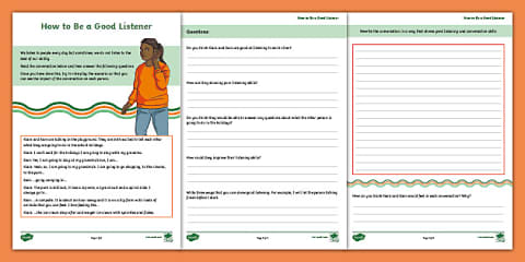 Diagram Of A Good Listener Worksheet