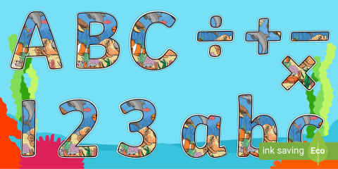 Under the Sea Themed Display Lettering