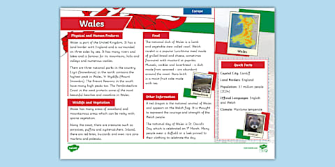 England Fact File Examples KS2 England Fact File