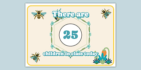 There Are _ Children in Class Today Chalkboard-Themed Editable Poster