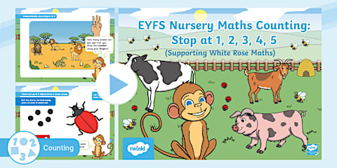 EYFS Nursery Maths Counting: Stop at 1, 2, 3, 4, 5 Large Activity Tray ...