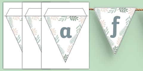 Editable Muted Botanical-Themed Display Bunting