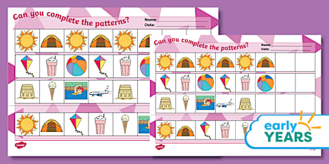 Summer Themed Cut and Stick Number Ordering Sheets 11-20