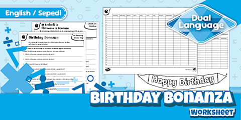 Grade 4 Maths - Term 3 - Birthday Maths Worksheets - Sepedi/English ...
