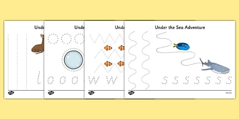Under the Sea Adventure Pencil Control Path Worksheet Pack