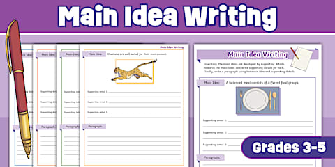 Identify the Main Idea Graphic Organizer for 3rd-5th Grade