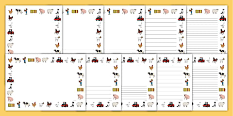 Editable Farm Page Borders Pack