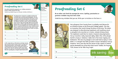 Proofreading Set E Activity Sheets