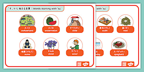く から始まる言葉 ポスター Words Beginning with Hiragana く (ku) Poster