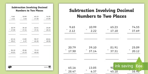 Year 5 Diving into Mastery: Step 7 Subtract Decimals with Different ...