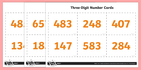 3-Digit Base Ten Number Matching Cards