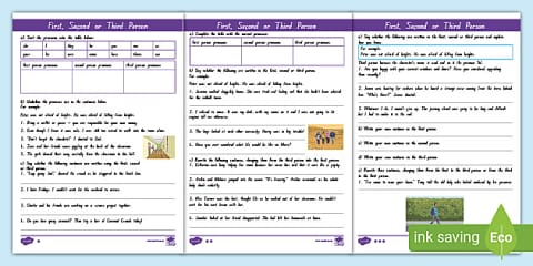 Mark My Work! Third Person Worksheet