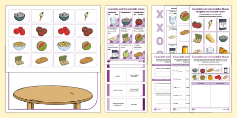 ESL Much or Many: Countable and Uncountable Nouns Sorting Cards and ...