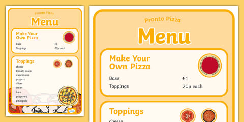 Pizza Cafe Menu Display Poster