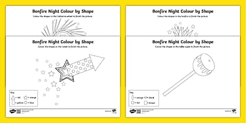 Bonfire Night 2D Shape Matching Activity