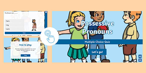 ESL Possessive Adjectives Multiple Choice Quiz Game [Kids, A1]