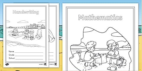 Grade 1: School-Themed Editable Book Covers