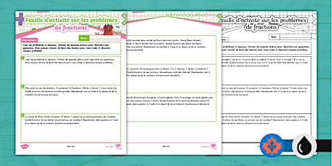 Percentages and Pie Charts Differentiated Worksheets French