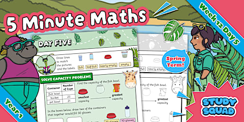 Study Squad 5 Minute Maths - Year 1 Spring - Week 12 Day 3