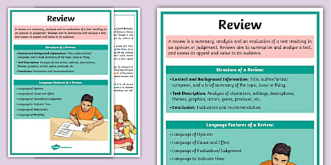 Features of a Book Review Checklist