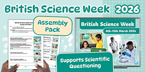 British Science Week 2026 (Curiosity: what’s your question?) KS1 Banner