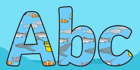 Under the Sea Themed Display Lettering