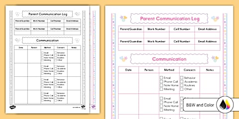 Editable Parent Communication Log