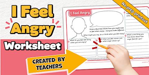 Managing Anger Activity Sheet for Children