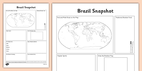 Brazil Fact File Sheet Writing Template