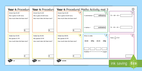 Procedural Year 4 Mat 4 Maths Activity Mats