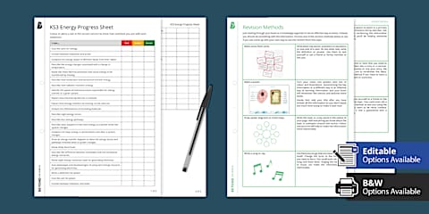KS3 Motion and Pressure Progress Sheet