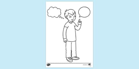 Speaking Colouring In Child Communicating Clearly Colouring Sheet