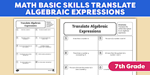 Seventh Grade Algebraic Expression Vocabulary With Stations Activity