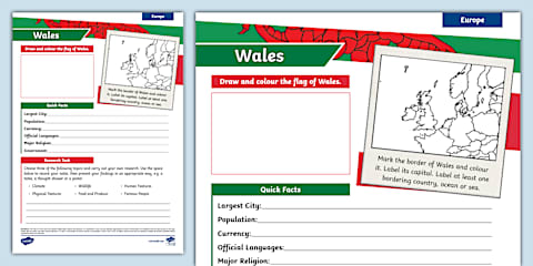 KS1 Wales Fact File Template